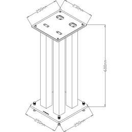 	Pieds enceintes monitoring - NorStone - Square Blanc satin (la paire)
