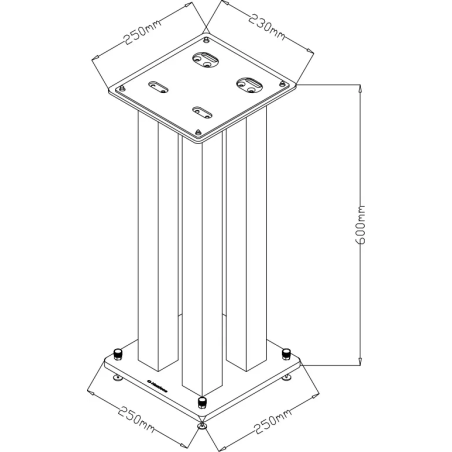 Pieds enceintes monitoring - NorStone - Square Noir satin (la paire)
