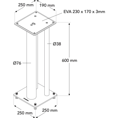 Pieds enceintes monitoring - NorStone - Stylum Max Noir satin (la...