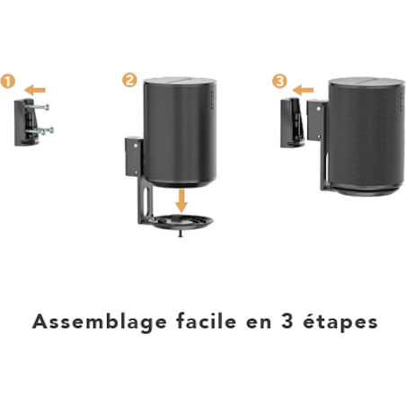 Supports pour Enceintes connectées - NorStone - Support mural rotatif Noir...