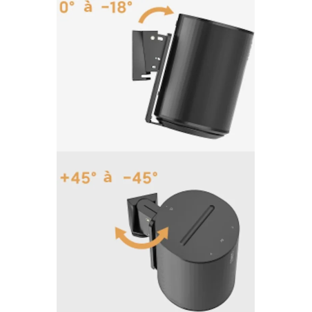 Supports pour Enceintes connectées - NorStone - Support mural rotatif Noir...