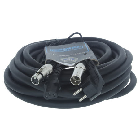 Câbles hybrides alimentation et DMX - Power Acoustics - Accessoires - CAB 2095 BS (10m)