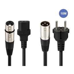Câbles hybrides alimentation et DMX - Power Acoustics - Accessoires - CAB 2095 BS (10m)