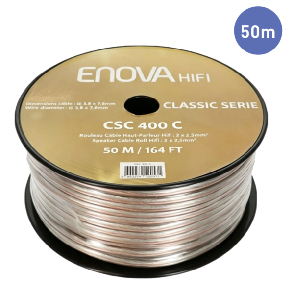 Câble hauts parleurs au mètre - Enova Hifi - CSC 400 C (50m)