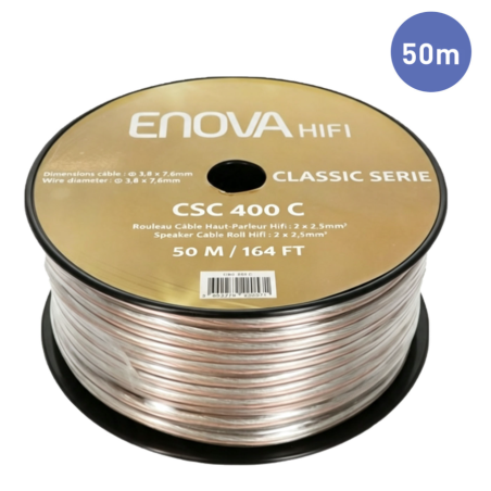 Câble hauts parleurs au mètre - Enova Hifi - CSC 400 C (50m)
