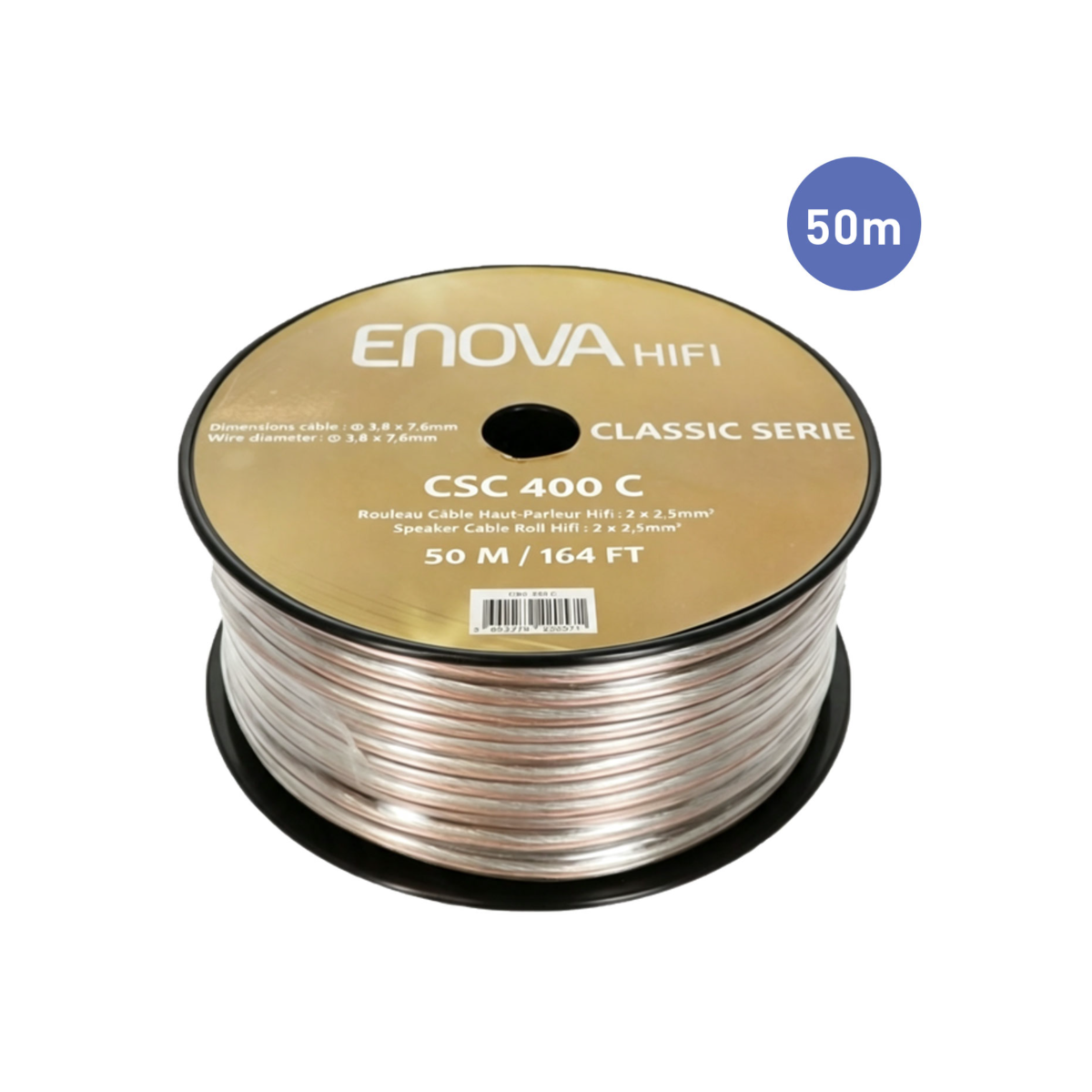 Câble hauts parleurs au mètre - Enova Hifi - CSC 400 C (50m)