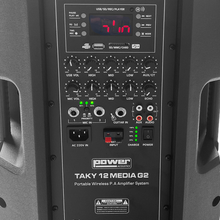 Sonos portables sur batteries - Power Acoustics - Sonorisation - TAKY 12 MEDIA G2