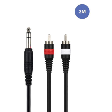 Câbles JACK 6,35 / RCA - Power Acoustics - Accessoires - CAB 2080 (3m)