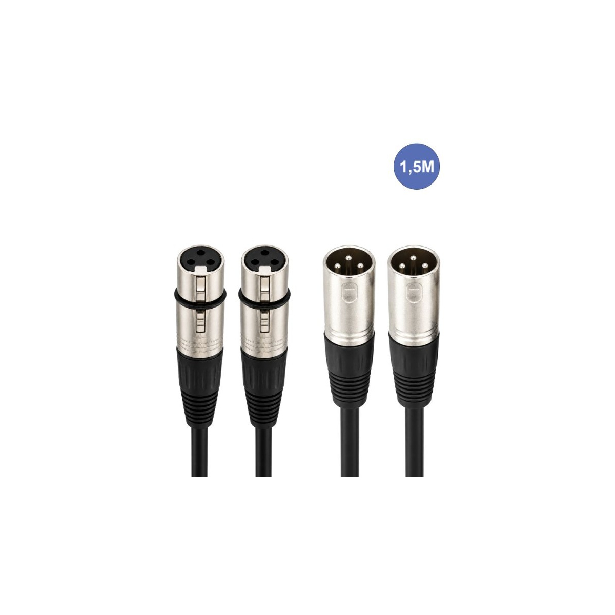 Câbles XLR / XLR - Power Acoustics - Accessoires - CAB 2139 (1,5m)