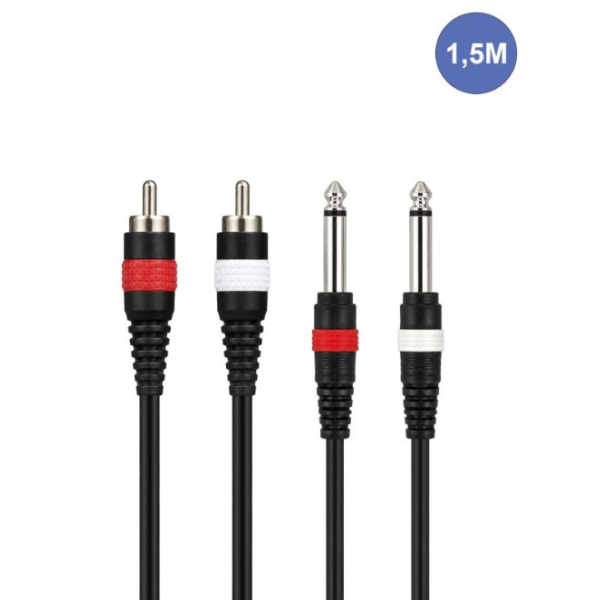 Câbles JACK 6,35 / RCA - Power Acoustics - Accessoires - CAB 2072 (1,5m)