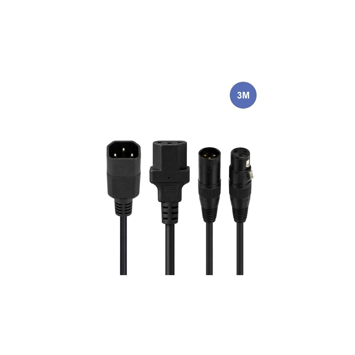Câbles hybrides alimentation et DMX - Power Acoustics - Accessoires - CAB 2196 (3m)