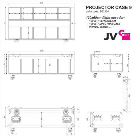 Flight cases éclairage - BriteQ - PROJECTOR CASE 9