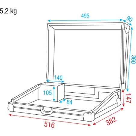 Flight cases éclairage - Showtec - Case pour Light Controller 6U