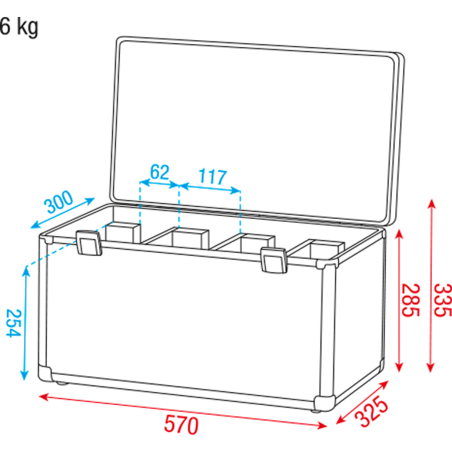 Flight cases éclairage - Showtec - Case pour 4x Club par