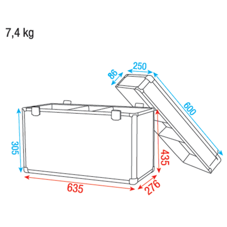 Flight cases éclairage - Showtec - Case pour 2x Phantom 65
