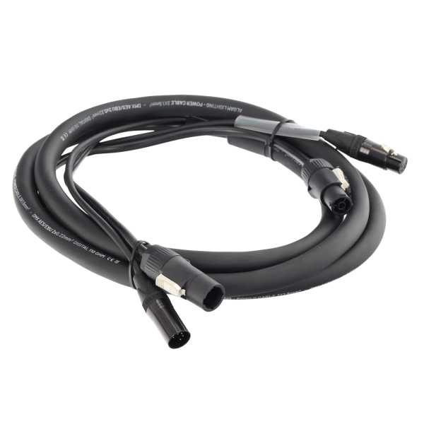 Câbles hybrides alimentation et DMX - Algam Lighting - DMX5-POWER-T1-3M (3m)