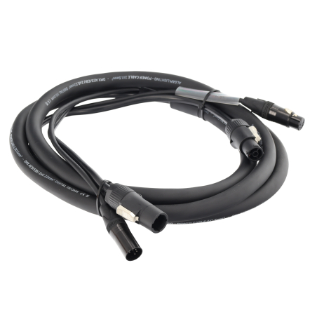 Câbles hybrides alimentation et DMX - Algam Lighting - DMX5-POWER-T1-3M (3m)