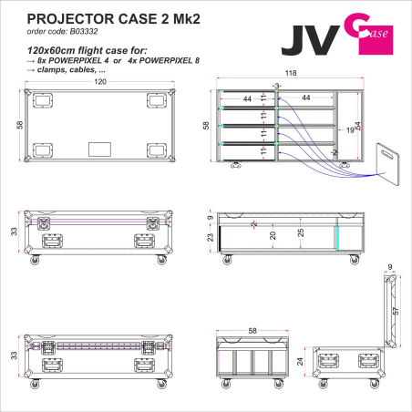 Flight cases éclairage - BriteQ - PROJECTOR CASE 2 Mk2