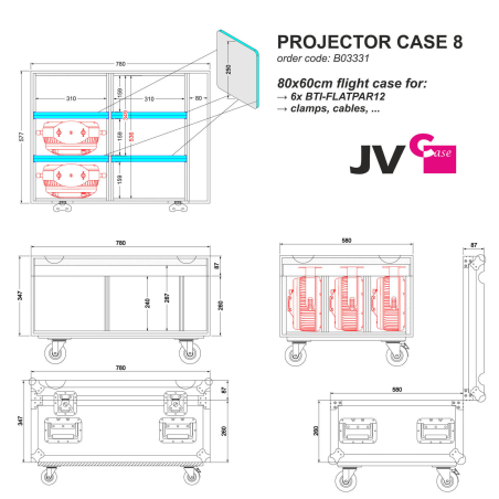 Flight cases éclairage - BriteQ - PROJECTOR CASE 8