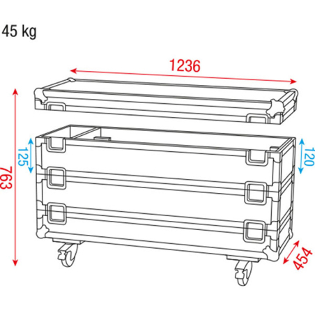 Flight cases éclairage - Showtec - Case for 12x Sunstrip Active
