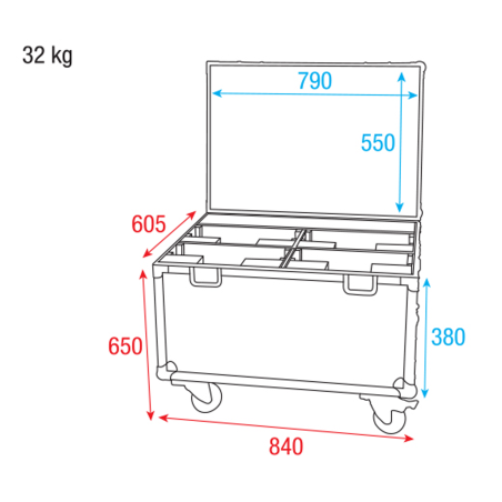 Flight cases éclairage - Showtec - Case pour 4x Stage Blinder...