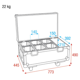 	Flight cases éclairage - Showtec - Case pour 6x Stage Blinder...