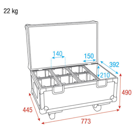 Flight cases éclairage - Showtec - Case pour 6x Stage Blinder...