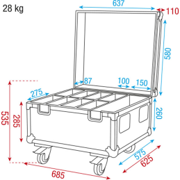 	Flight cases éclairage - Showtec - Case pour 8x Compact Par 7/18
