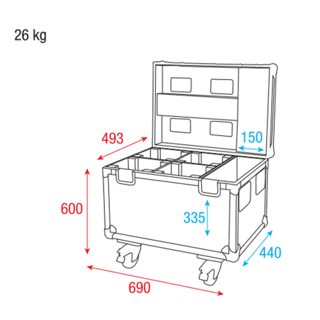 Flight cases éclairage - Showtec - Case pour 4x Shark One...