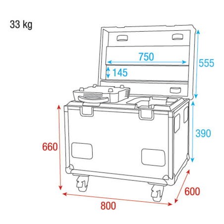Flight cases éclairage - Showtec - Flight Case pour 2 x...