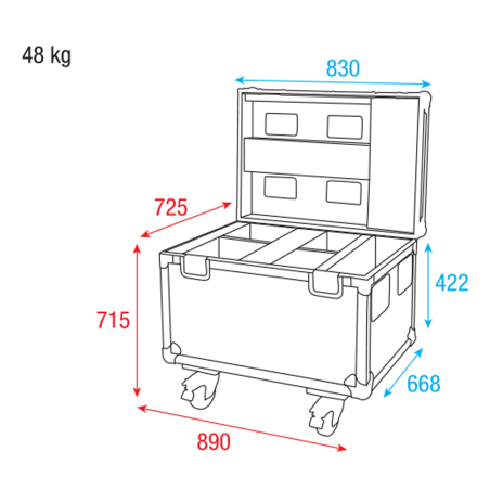 Flight cases éclairage - Showtec - Flight Case pour 4 x...