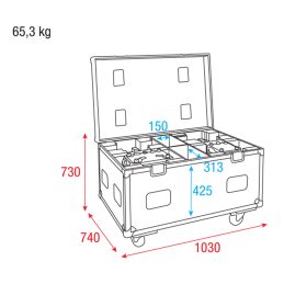 	Flight cases éclairage - Showtec - Flight Case pour 4 x...