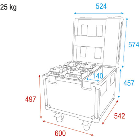 Flight cases éclairage - Showtec - Flightcase pour 4 x lyres...