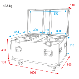 	Flight cases éclairage - Showtec - Flightcase pour 4x...
