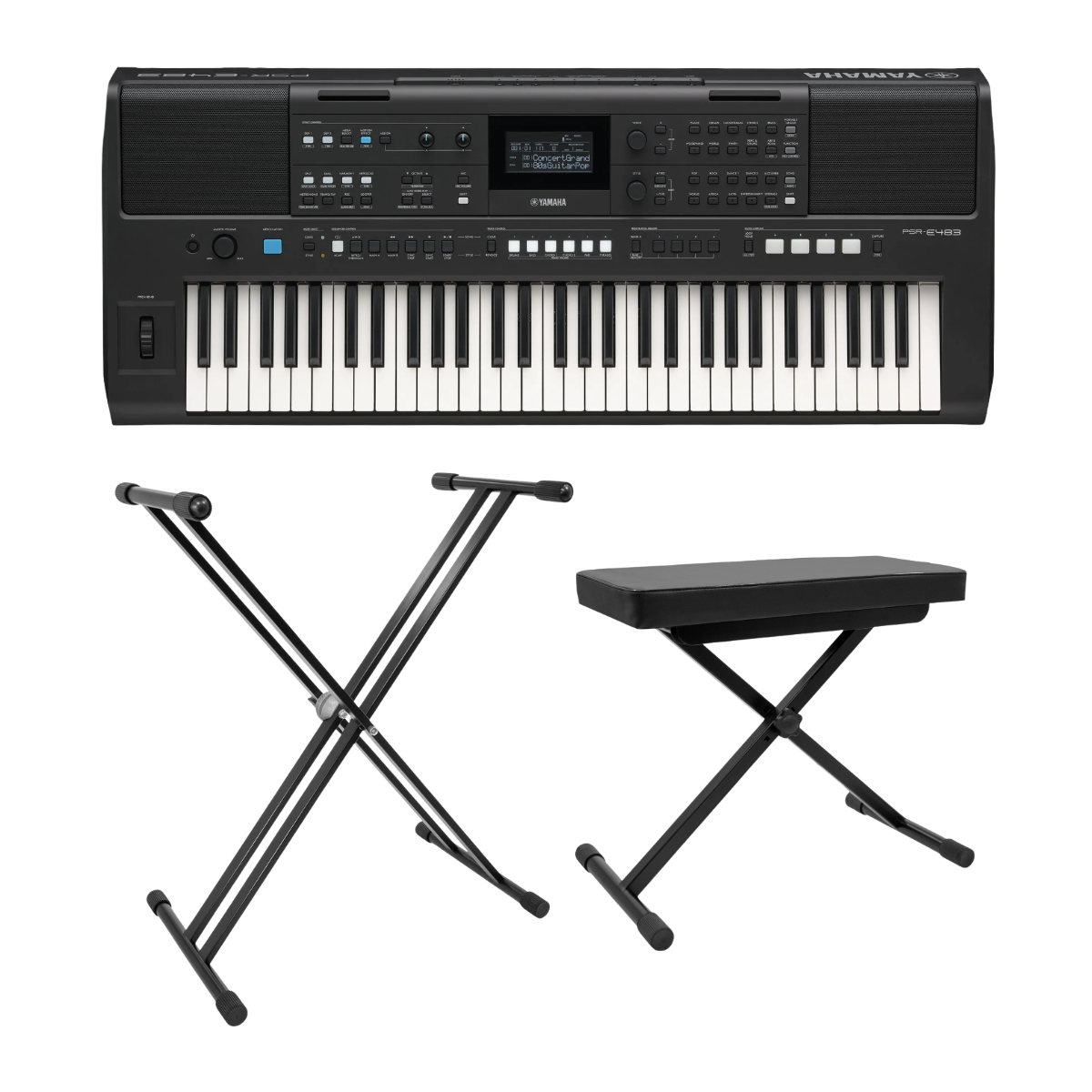Packs Claviers et Synthé - Yamaha - Pack PSR-E483 + KS 3 + ST-1