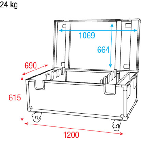 Flight cases éclairage - Showtec - Flightcase pour 8...