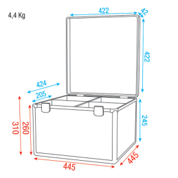 	Flight cases éclairage - Showgear - Case pour 4x LED Par 56