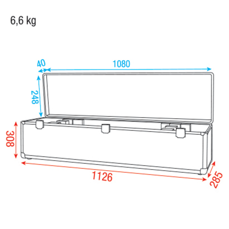 Flight cases éclairage - Showgear - Case pour 4x LED Bar