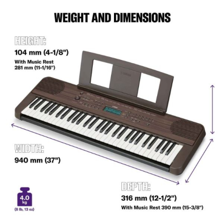 Claviers arrangeurs - Yamaha - PSR-E360 DW (Noyer foncé)
