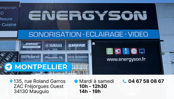Magasin Energyson Montpellier – Sonorisation, éclairage et DJ