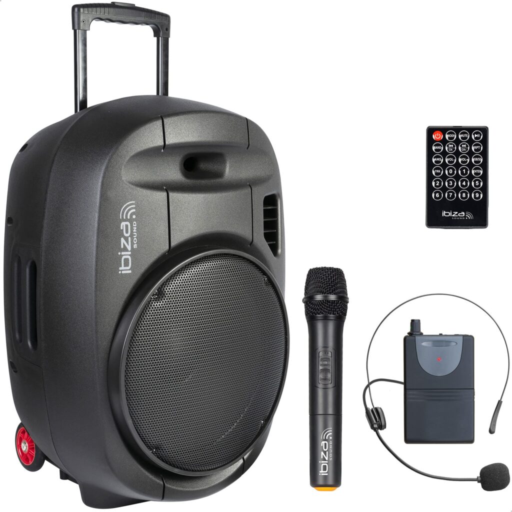 Ibiza Sound PORT15UHF-MKII sono portable sur batterie professionnelle avec micro