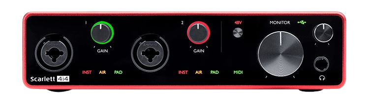 Interface audio USB Focusrite Scarlett 2i2 de 3e génération pour  l'enregistrement des prises de son haute fidélité, de qualité studio, et  tous les logiciels dont vous avez besoin pour enregistrer : 