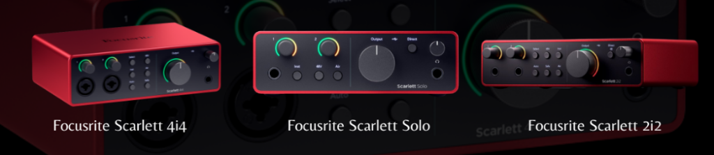 Gamme Scarlett 4 de Focusrite
