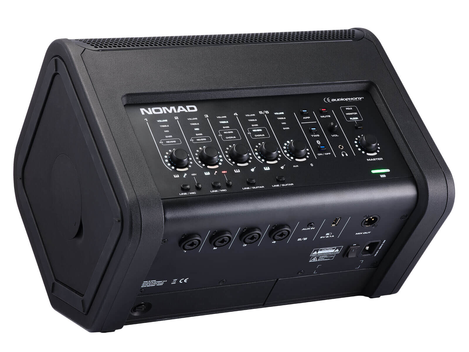 Audiophony NOMAD — enceinte de sonorisation portable sur batterie 200 W RMS avec mixer 5 canaux intégré