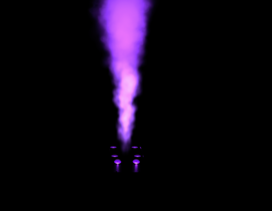 Machine à fumée geyser Chauvet DJ Geyser Move, projetant un puissant jet de fumée à la verticale