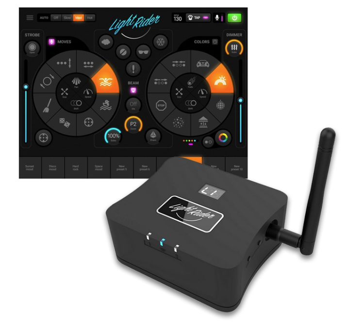 contrôleur DMX via une application DJ Light Rider qui vous permet de contrôler vos appareils DMX depuis une tablette